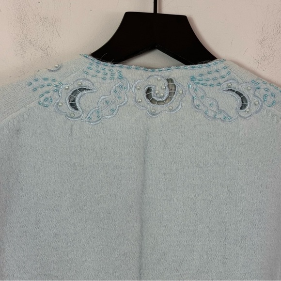 Vintage Barbara Lee Passport Collection Lambswool Hand Decorated Cardigan - Picture 10 of 16